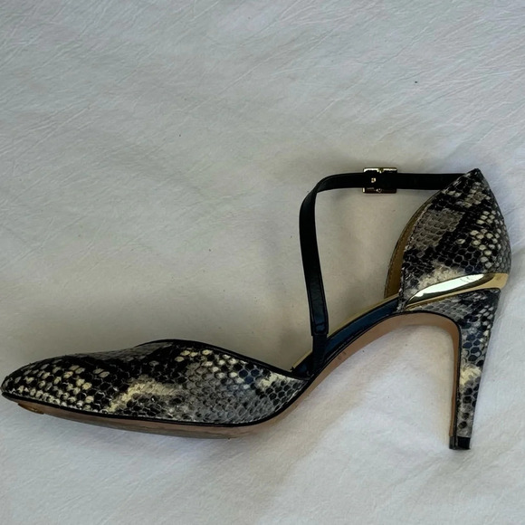 Ted Baker faux python leather strapped high heels gold hardware size 7 excellent - Picture 3 of 16